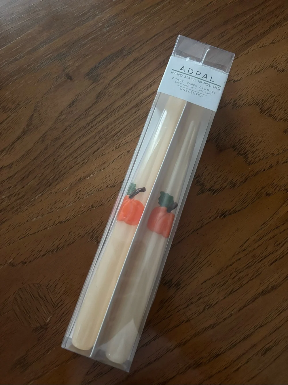 Addpal Cream Pumpkin Taper Candles - Set of 2